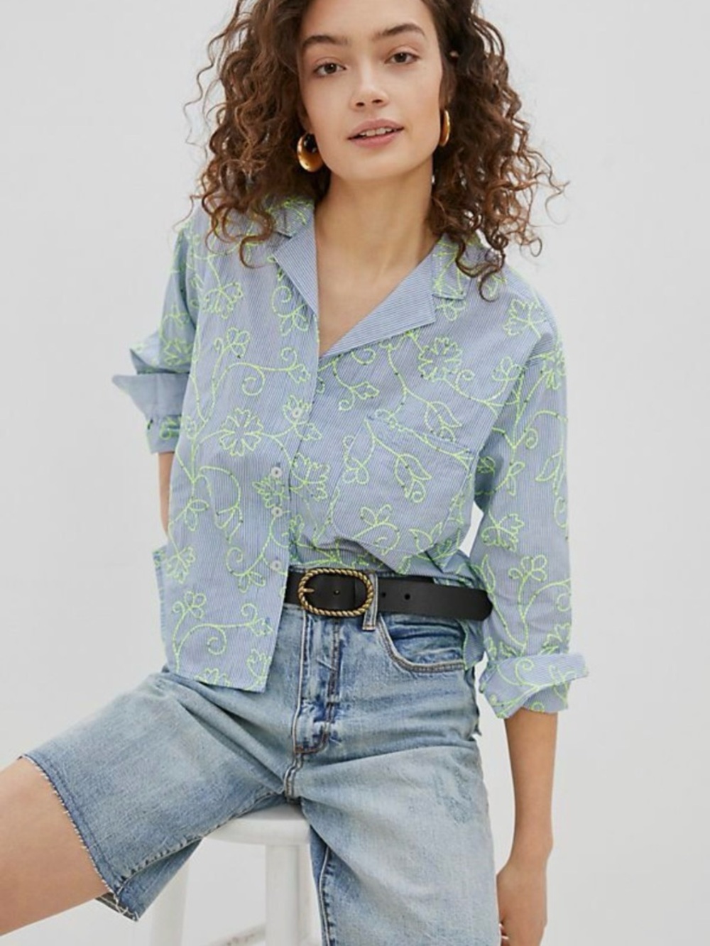 Anthropologie | Maeve The Clarissa High-Low Buttondown Blouse Size US 4